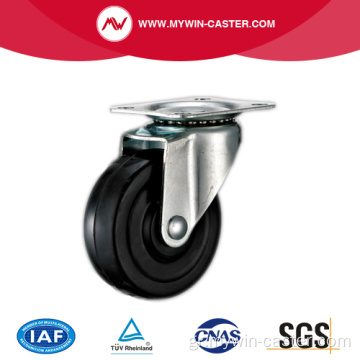 Βιομηχανικοί τροχίσκοι Plate Swivel Black Rubber Light Duty